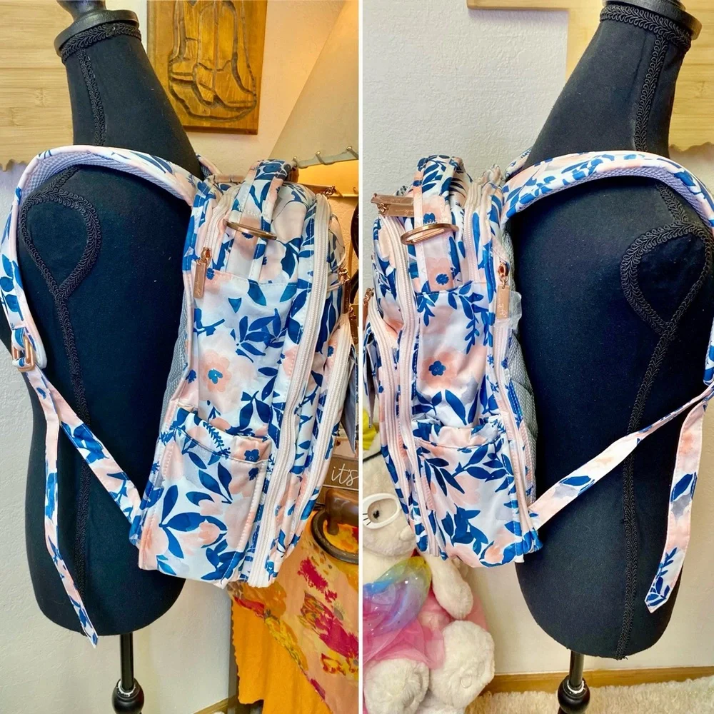 JuJuBe Be Right Back Multi-Function Diaper Backpack Whimsical Watercolor Floral